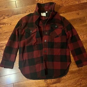 RD Style Black Red Plaid Shacket sz S